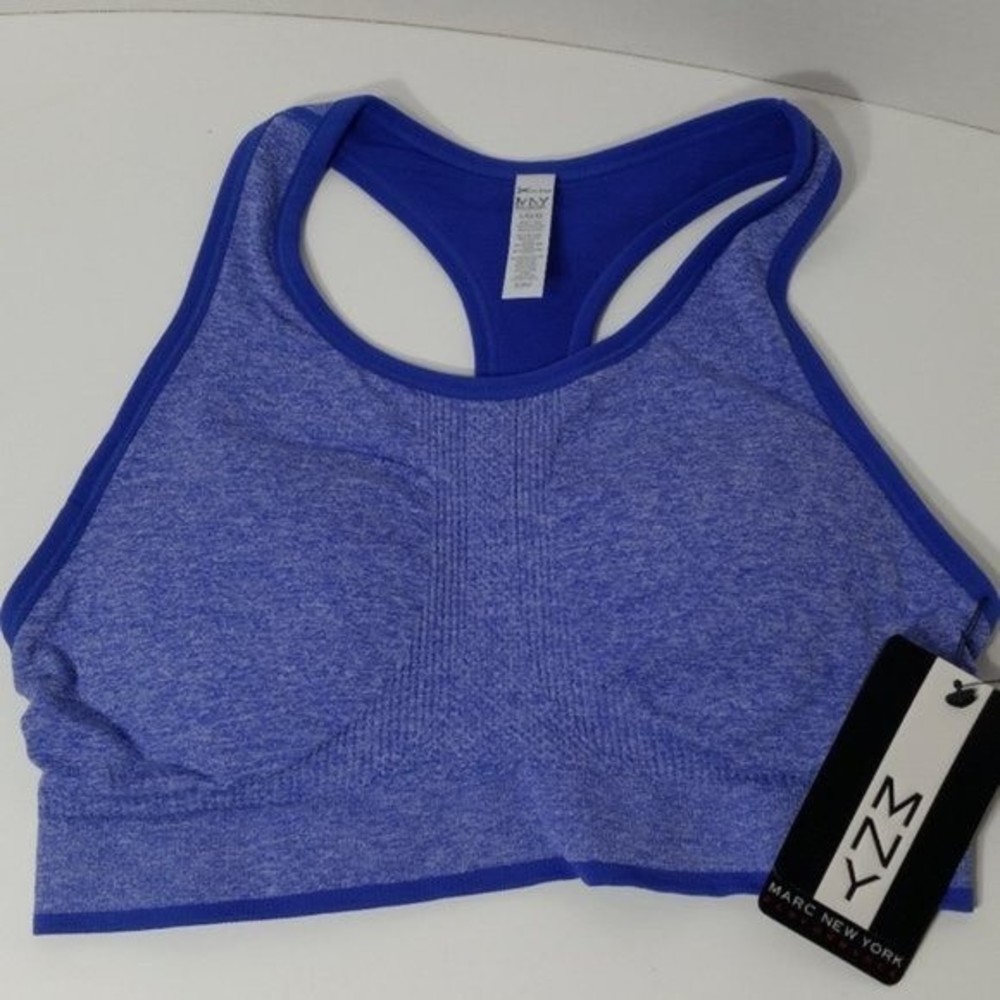 Marc New York Racerback Sports Bra Large Blue